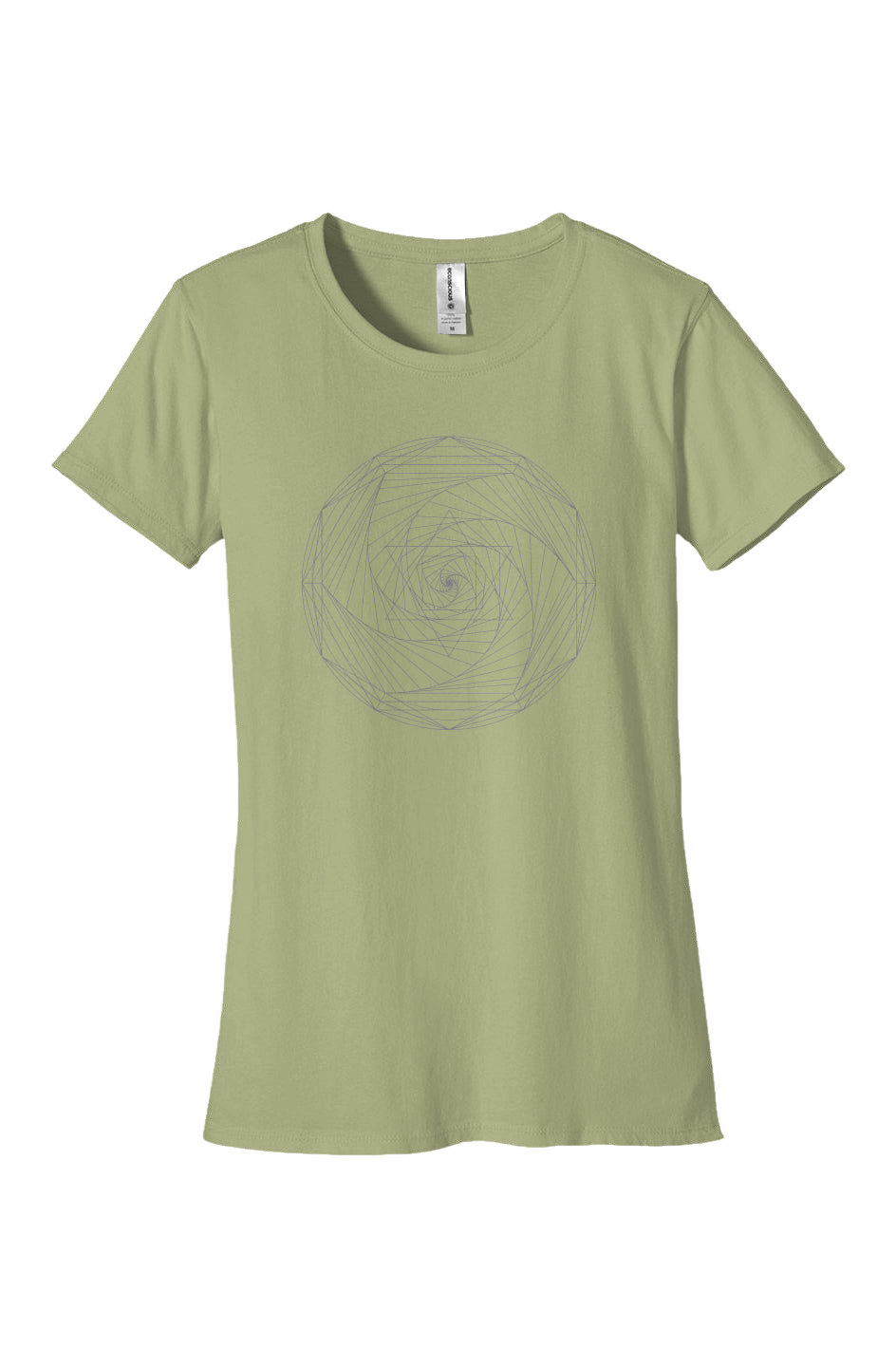 Women's Fitted T-Shirt Spiral Merkaba 100% Organic Cotton