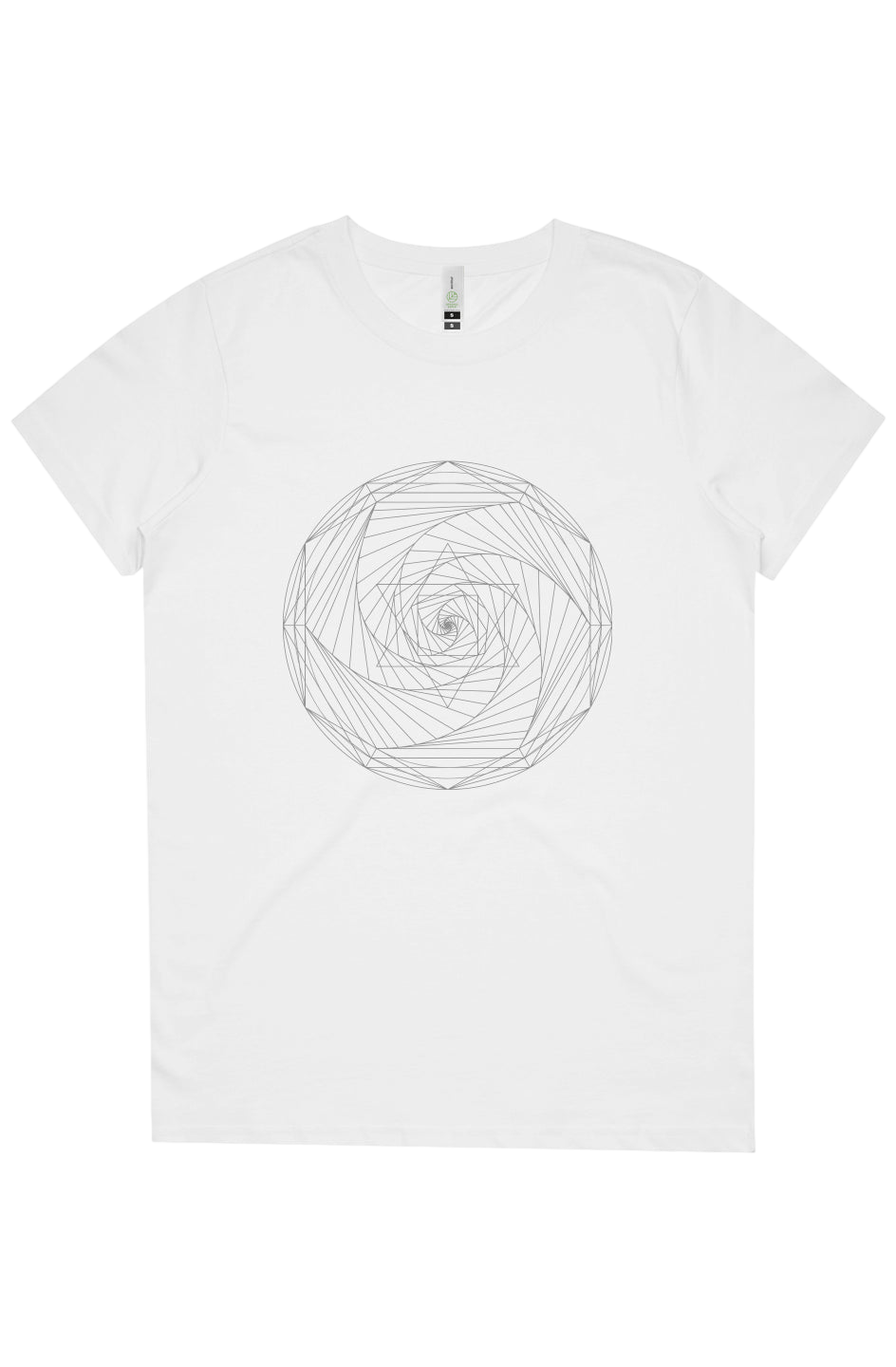 Spiral Merkaba Womens Relaxed Fit Tshirt- 100% Organic Cotton