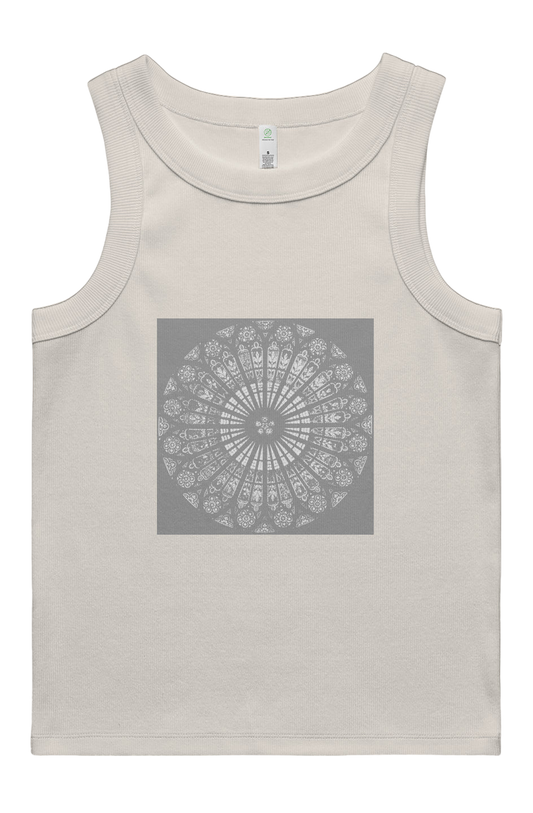 Strausburg Rose Window Women's Organic Cotton Rib Tank