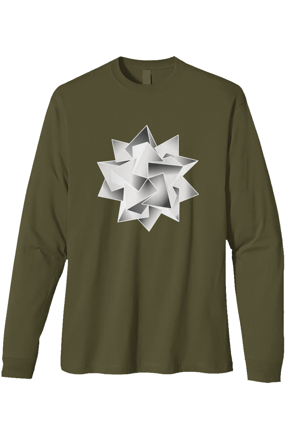 Poly hedra Icosahedron Men's Heavyweight Long Sleeve T Shirt- 100% Organic Cotton