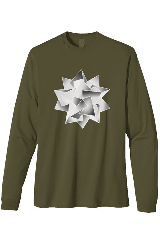 Poly hedra Icosahedron Men's Heavyweight Long Sleeve T Shirt- 100% Organic Cotton