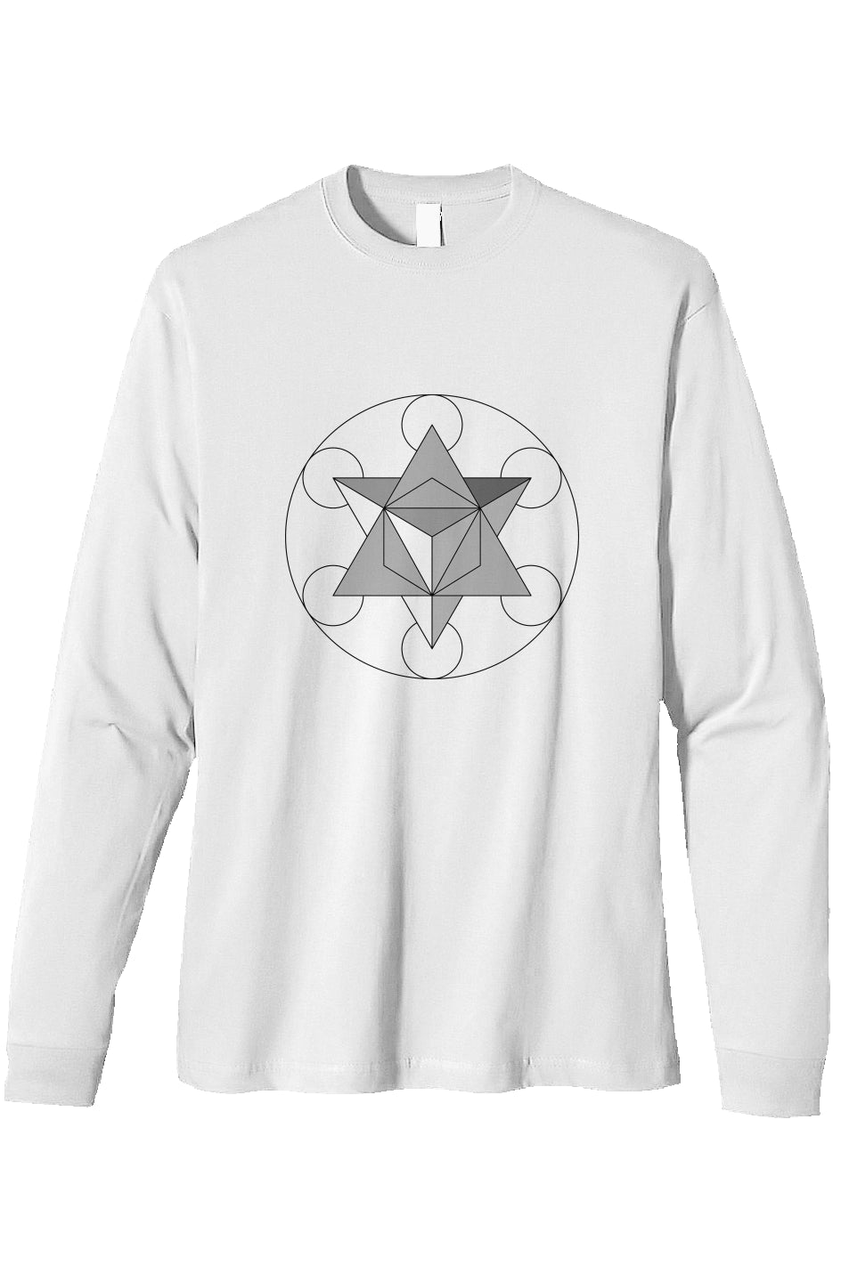 Primal Force Merkaba Men's Heavyweight Long Sleeve T Shirt-100% Organic Cotton