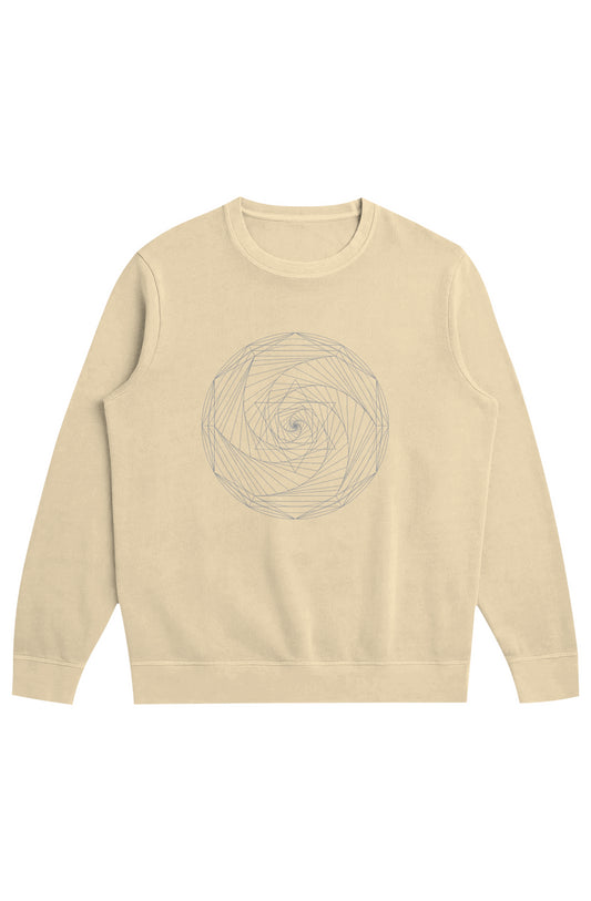 Spiral Merkaba Men's Midweight French Terry Crew- 100% Organic Cotton