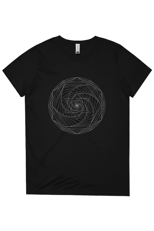 Spiral Merkaba Womens Relaxed Fit Tshirt- 100% Organic Cotton