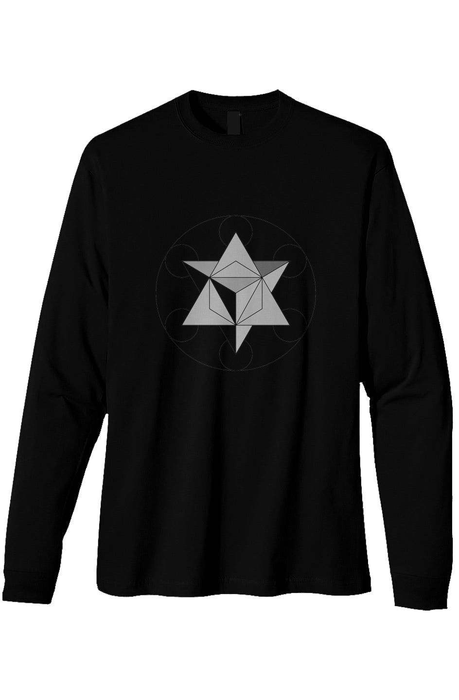 Men's Heavyweight Long Sleeve T-Shirt Primal Force Merkaba 100% Organic Cotton - Wearable Alchemy