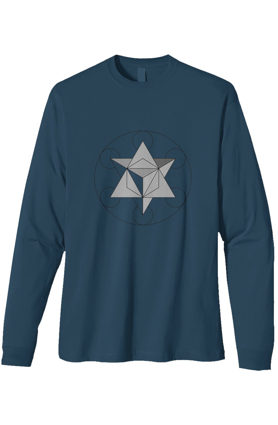 Men's Heavyweight Long Sleeve T-Shirt Primal Force Merkaba 100% Organic Cotton - Wearable Alchemy