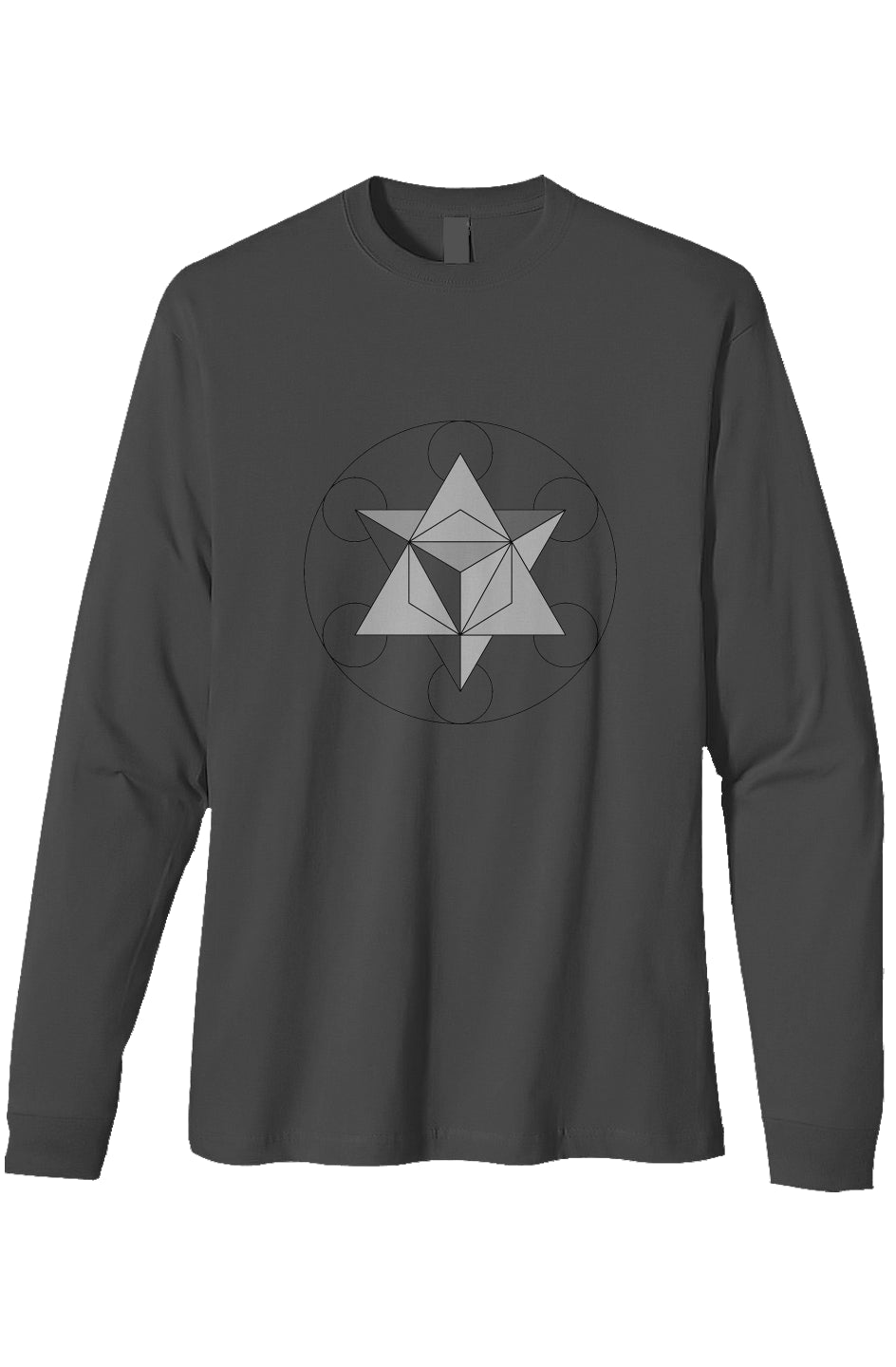 Men's Heavyweight Long Sleeve T-Shirt Primal Force Merkaba 100% Organic Cotton - Wearable Alchemy