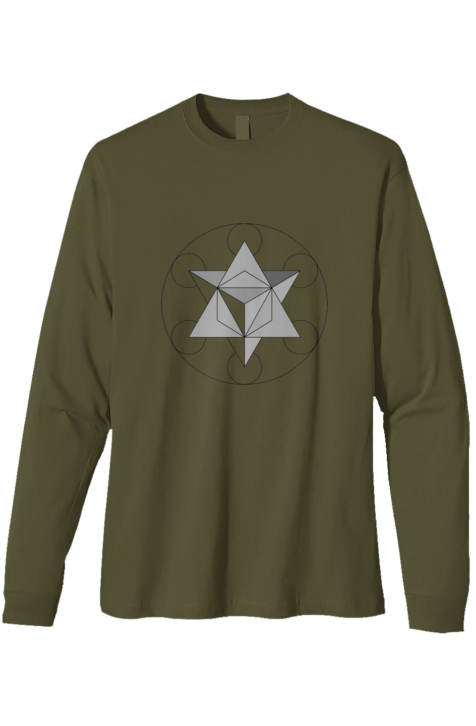 Men's Heavyweight Long Sleeve T-Shirt Primal Force Merkaba 100% Organic Cotton - Wearable Alchemy