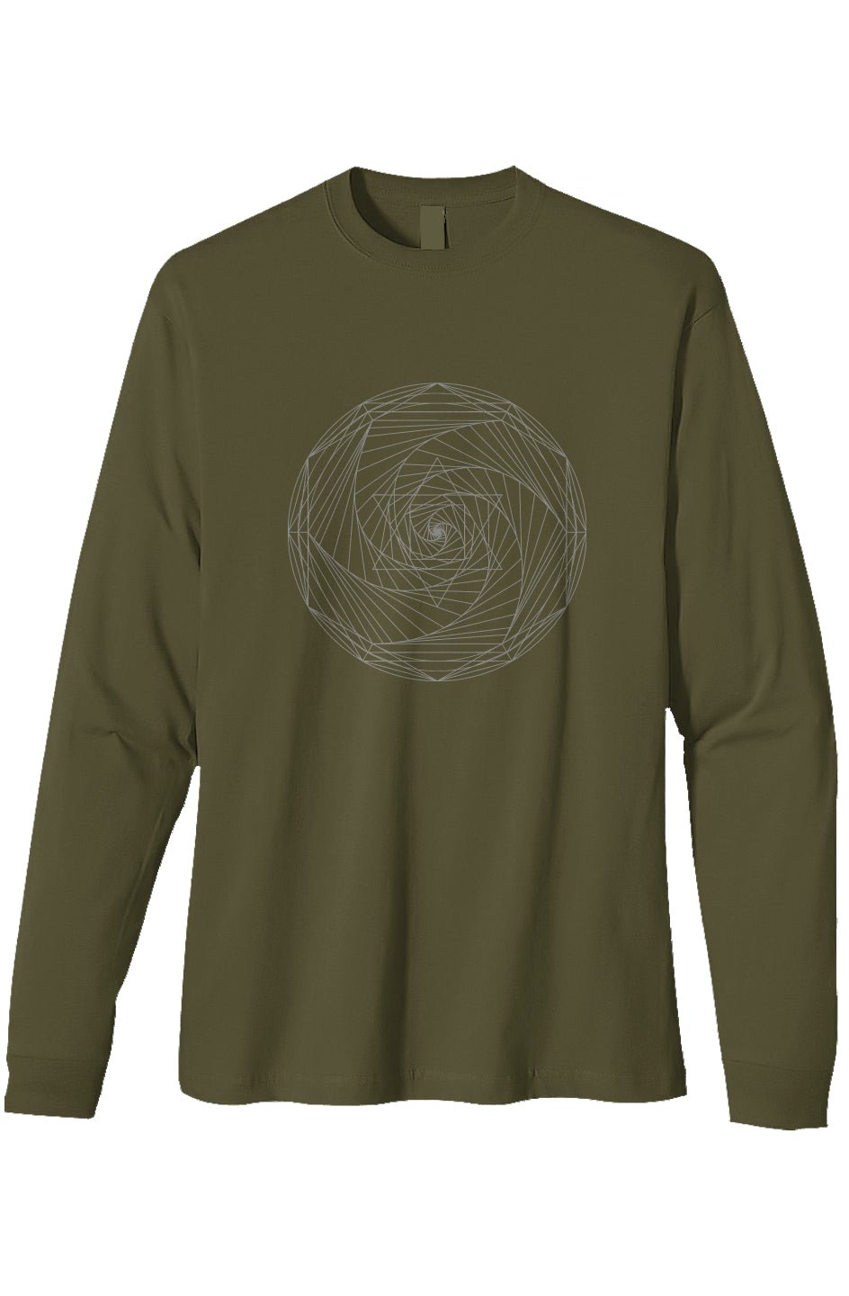 Men's Heavyweight Long Sleeve T-Shirt Spiral Merkaba 100% Organic Cotton - Wearable Alchemy