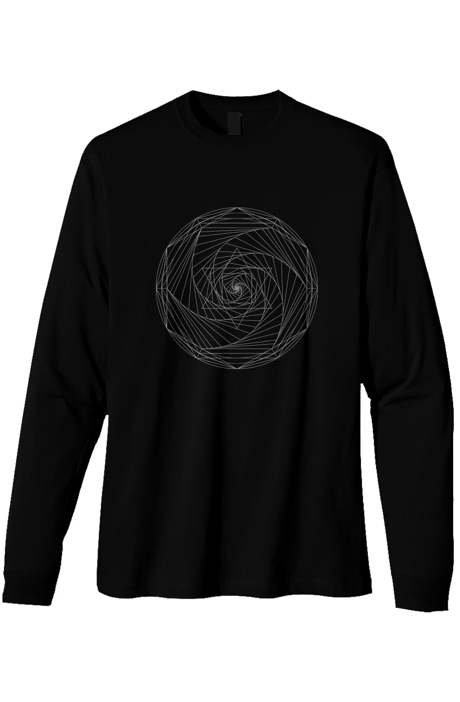 Men's Heavyweight Long Sleeve T-Shirt Spiral Merkaba 100% Organic Cotton - Wearable Alchemy