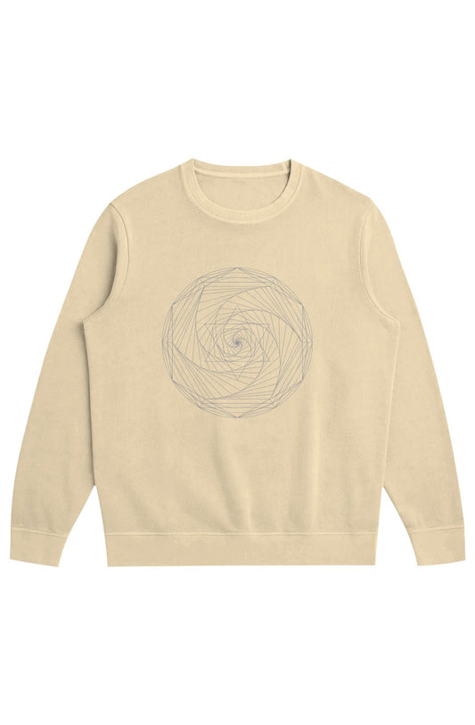 Men's Midweight French Terry Crew Spiral Merkaba 100% Organic Cotton - Wearable Alchemy