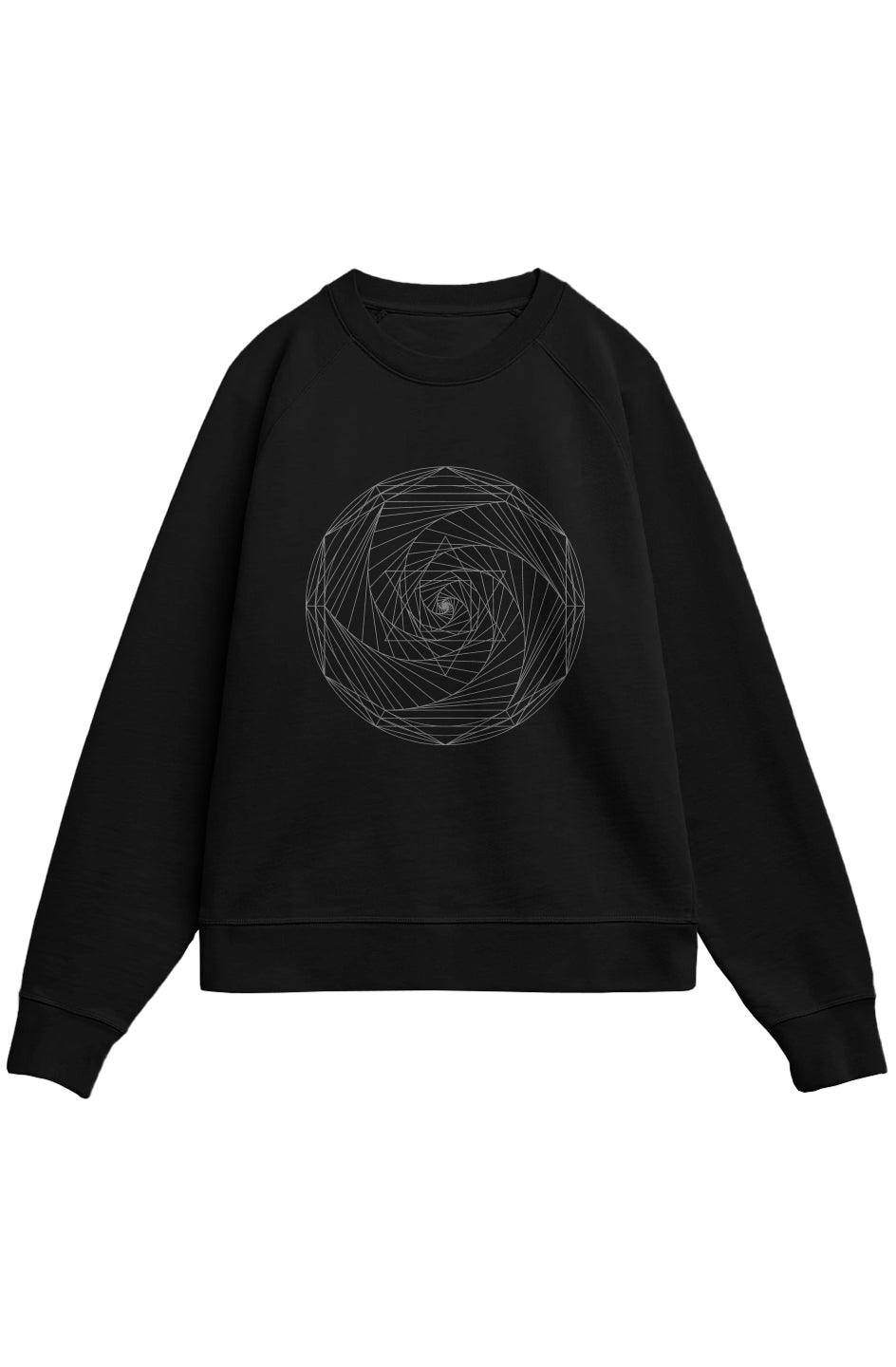 Men's Ultra - Heavyweight French Terry Crew Spiral Merkaba 100% Organic Cotton - Wearable Alchemy