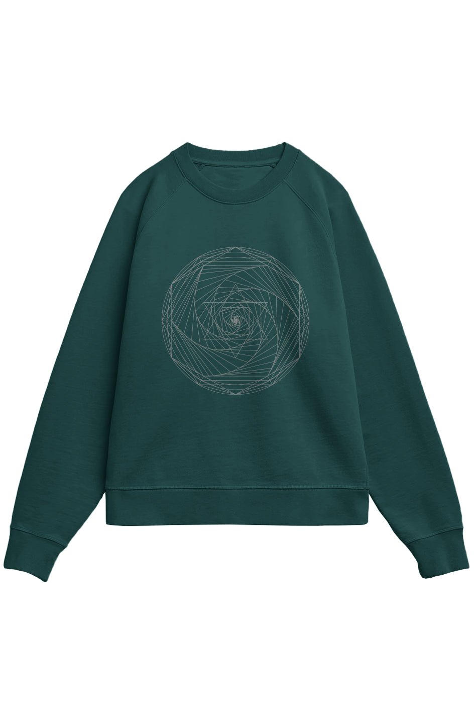 Men's Ultra - Heavyweight French Terry Crew Spiral Merkaba 100% Organic Cotton - Wearable Alchemy