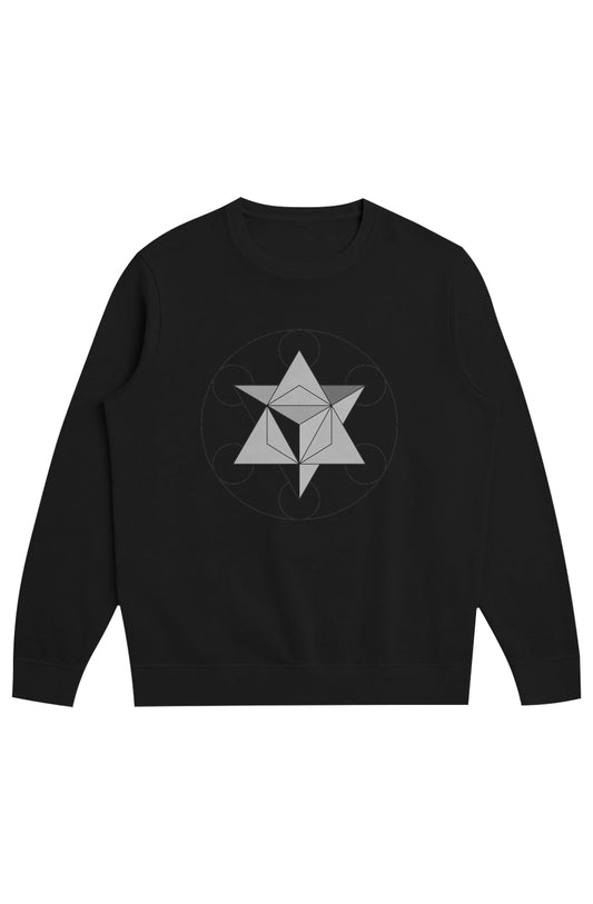 Primordial Force Merkaba Men's Midweight French Terry Crew - 100% Organic Cotton - Wearable Alchemy