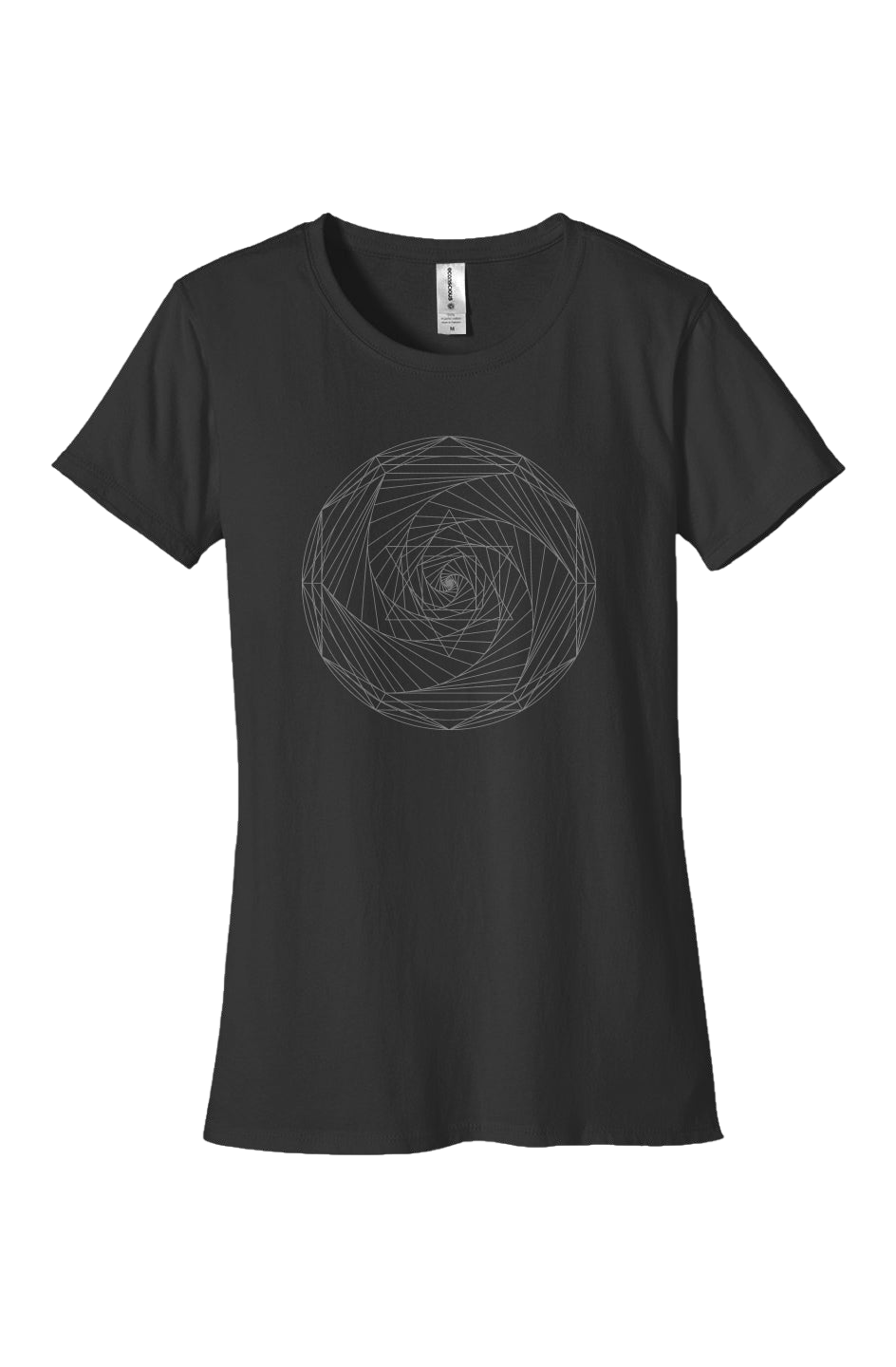 Women's Fitted T-Shirt Spiral Merkaba 100% Organic Cotton - Wearable Alchemy