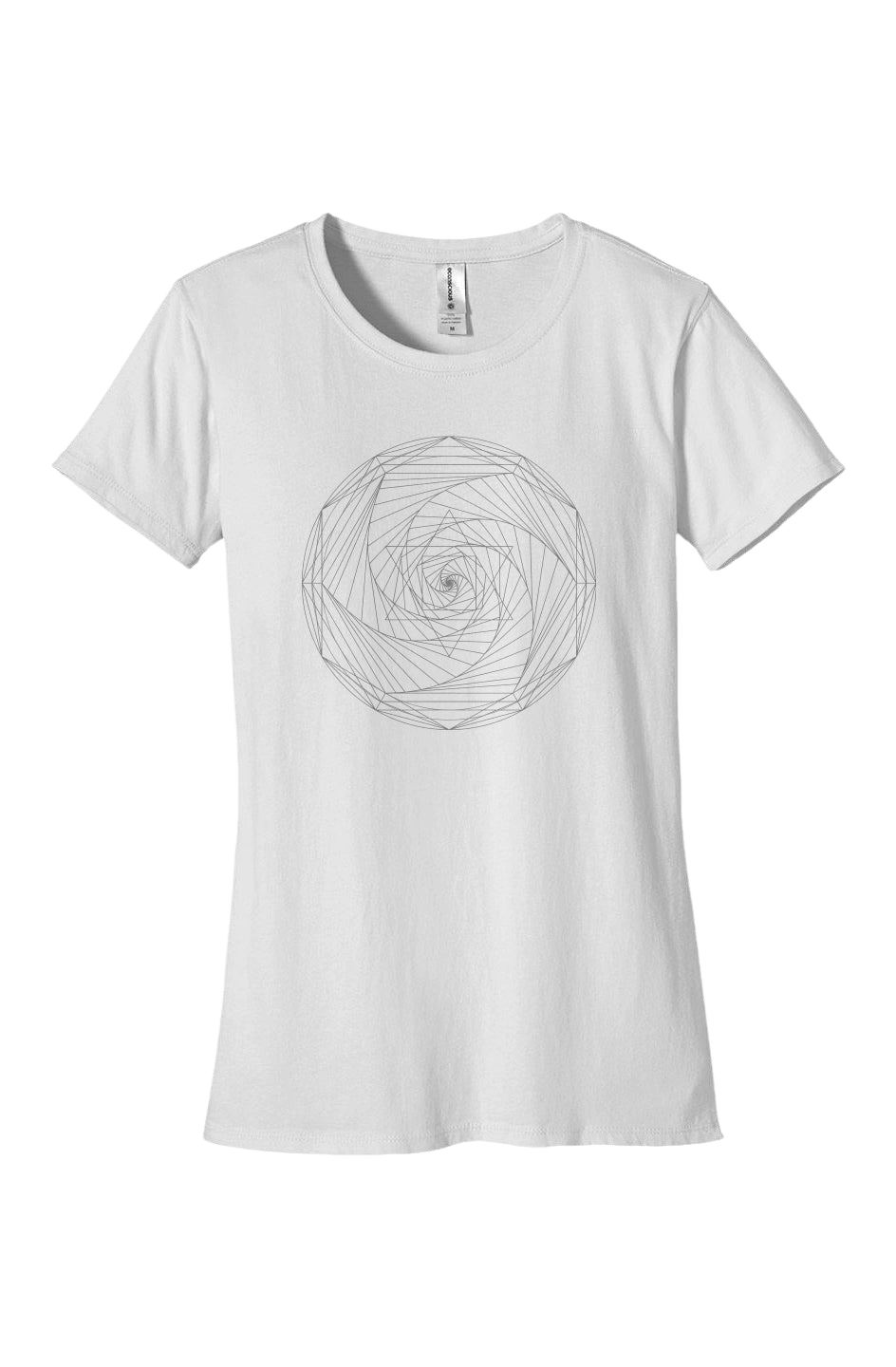 Women's Fitted T-Shirt Spiral Merkaba 100% Organic Cotton - Wearable Alchemy