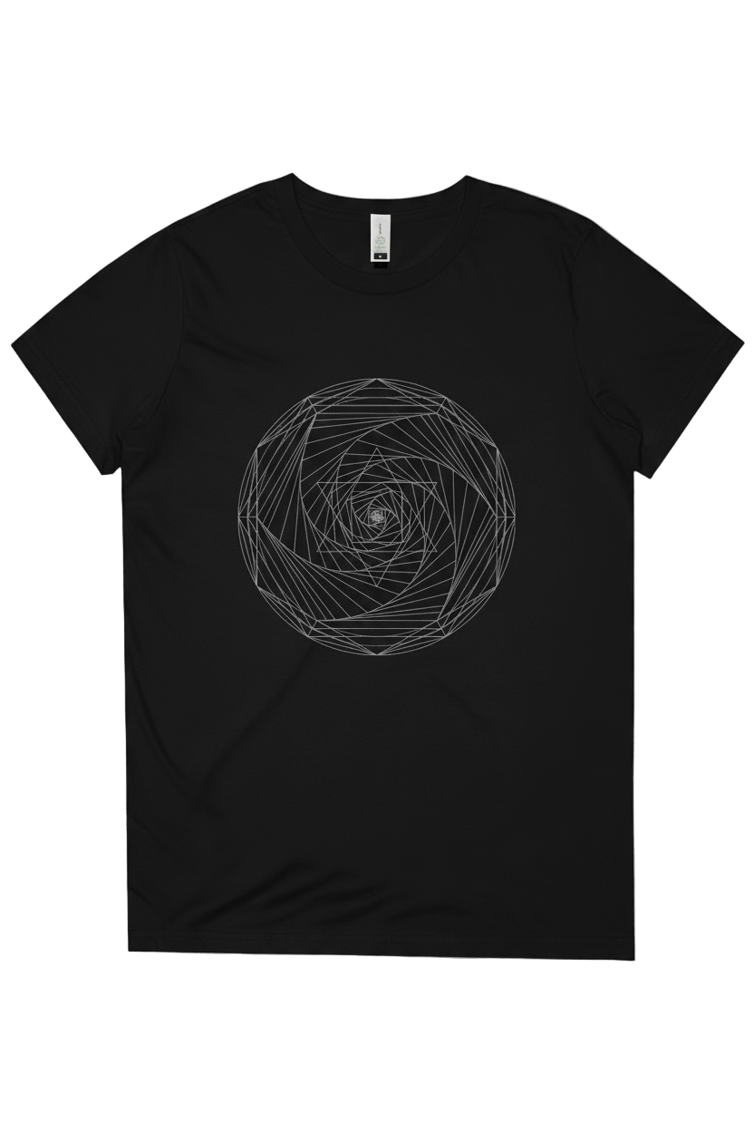 Women's Relaxed Fit T-Shirt Spiral Merkaba 100% Organic Cotton - Wearable Alchemy